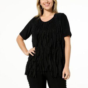 Antthony 2 Piece Ruffle Tank Top and Cardigan Set Size Large Black Layers NEW